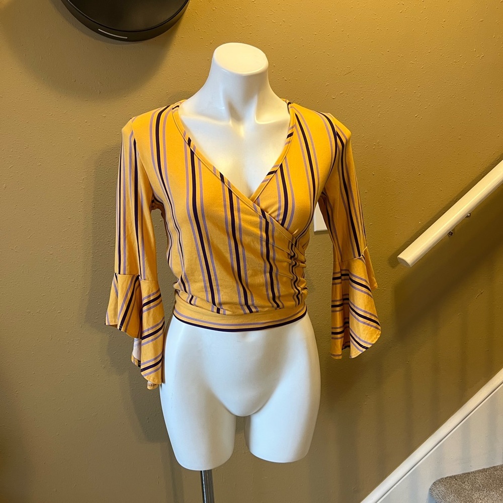 Arabella Gold and Black Striped Blouse